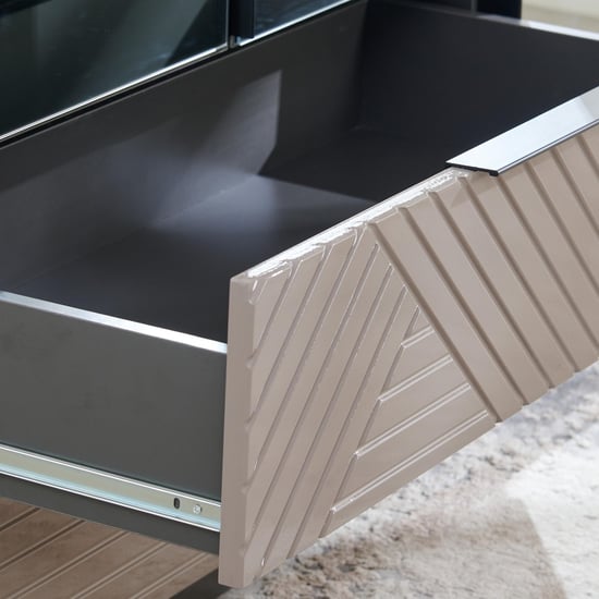 Connect 4-Door Wardrobe with Mirror and Drawer - Grey