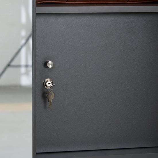 Connect 4-Door Wardrobe with Mirror and Drawer - Grey