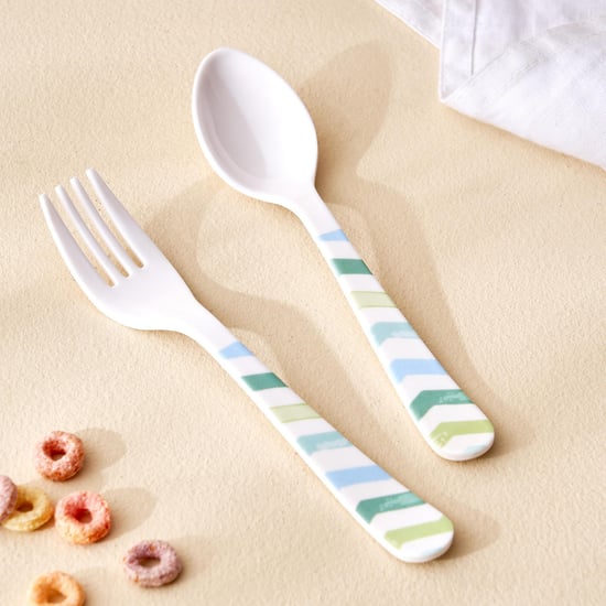 Slate Kids 2Pcs Melamine Printed Spoon and Fork Set