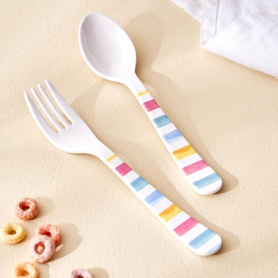 Slate Kids 2Pcs Melamine Printed Spoon and Fork Set