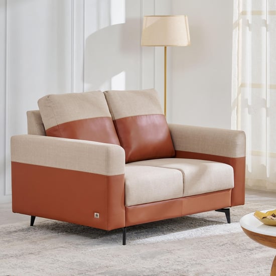 Andes Fabric 2-Seater Sofa - Brown and Beige