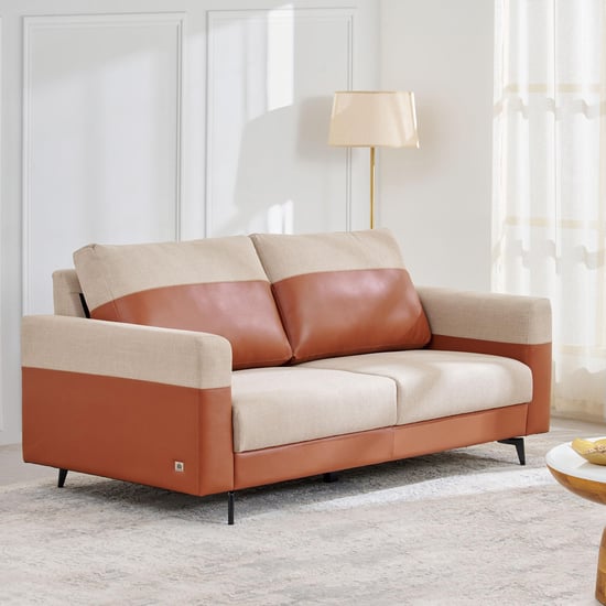 Andes Fabric 3-Seater Sofa - Brown and Beige