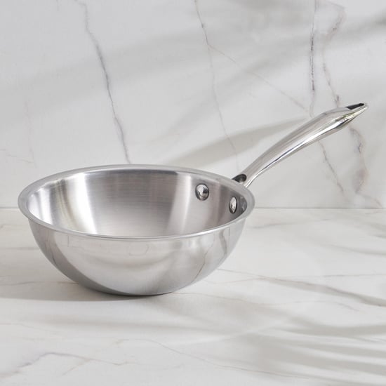 Valeria Carin Triply Stainless Steel Mini Wok - 1.3L
