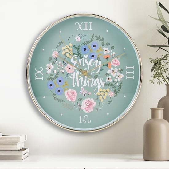 Casablanca Ace Floral Wall Clock - 30cm