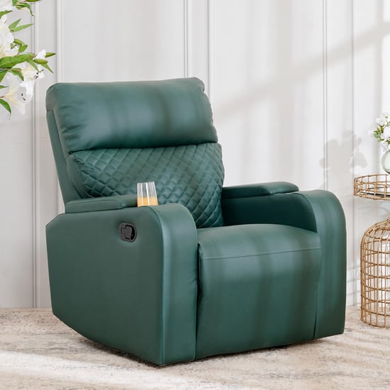 Asher Faux Leather 1-Seater Recliner - Green