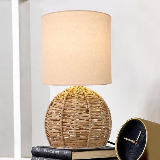 HOMESAKE Raffia Rattan Table Lamp