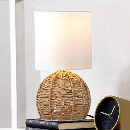HOMESAKE Raffia Rattan Table Lamp