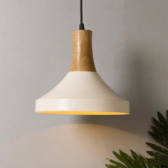 HOMESAKE Metal and Wood Ceiling Lamp