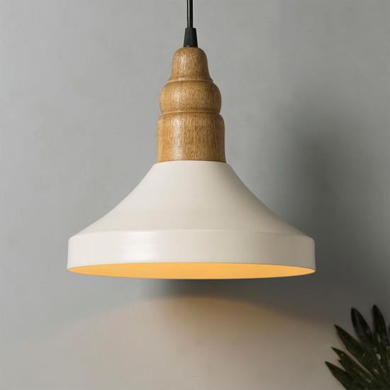 HOMESAKE Metal and Wood Ceiling Lamp