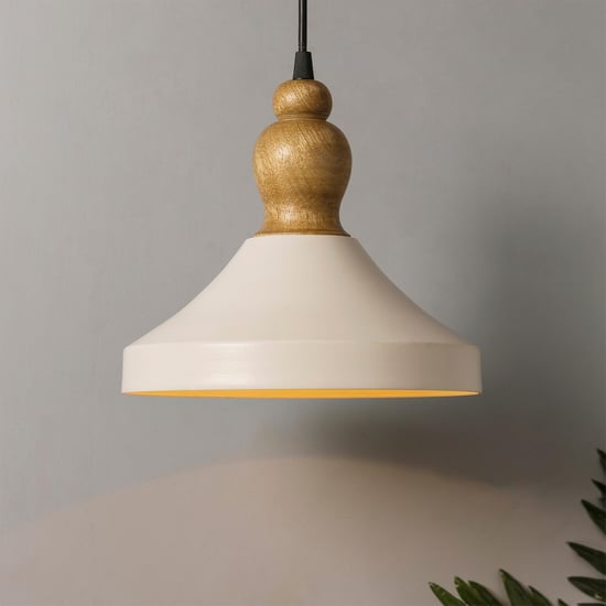 HOMESAKE Metal and Wood Ceiling Lamp