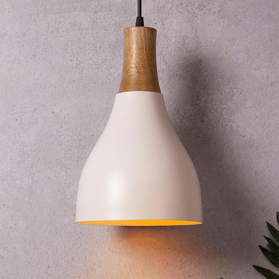 HOMESAKE Metal and Wood Ceiling Lamp