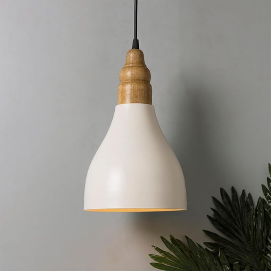 HOMESAKE Metal and Wood Ceiling Lamp