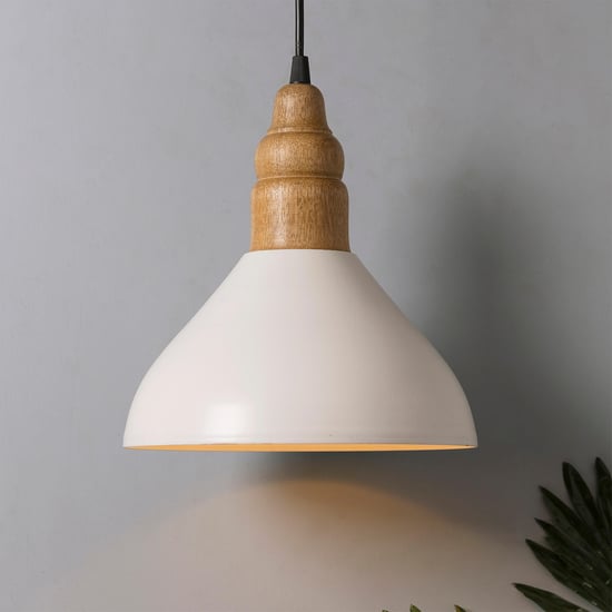 HOMESAKE Metal and Wood Ceiling Lamp