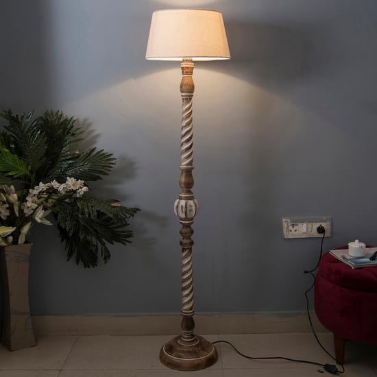 HOMESAKE Wooden Floor Lamp