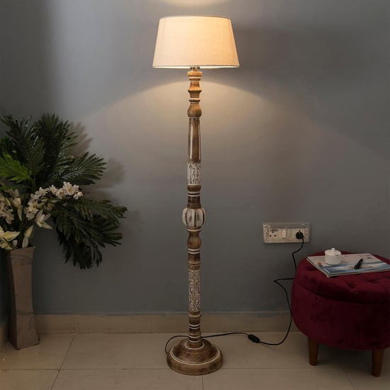 HOMESAKE Wooden Floor Lamp