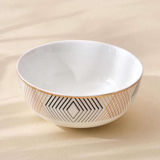 Blanco Bone China Printed Cereal Bowl 600ml White