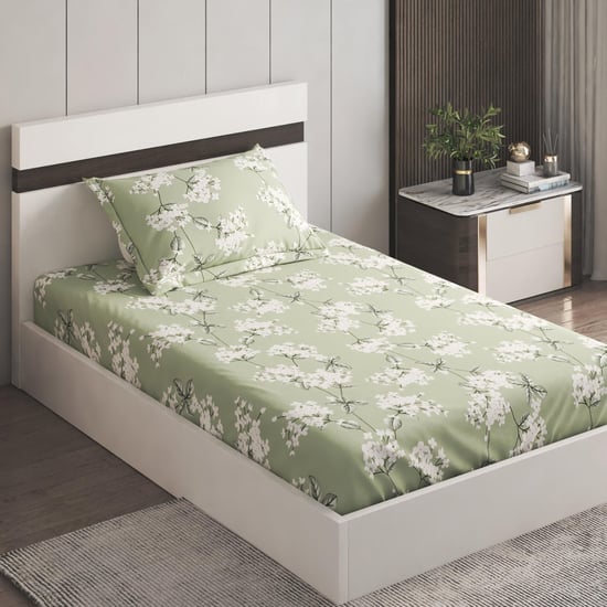 Corsica Elegant Jared Microfibre Floral Print 2Pcs Single Bedsheet Set