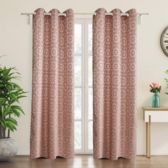 Sketch Patina Set of 2 Jacquard Light Filtering Door Curtains