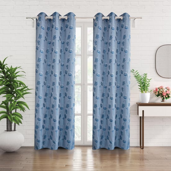 Sketch Patina Set of 2 Jacquard Light Filtering Door Curtains