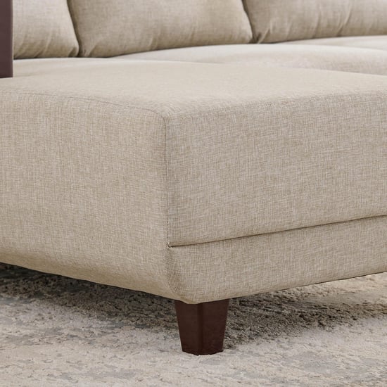 Berry Fabric 3-Seater Sofa with Left Chaise - Beige
