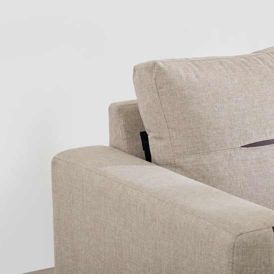 Berry Fabric 3-Seater Sofa with Left Chaise - Beige