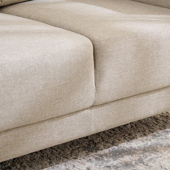 Berry Fabric 3-Seater Sofa with Left Chaise - Beige