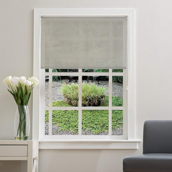 DECO WINDOW Beige Jacquard Blackout Roller Blind - 37x84