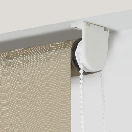 DECO WINDOW Beige Jacquard Blackout Roller Blind - 41x84''