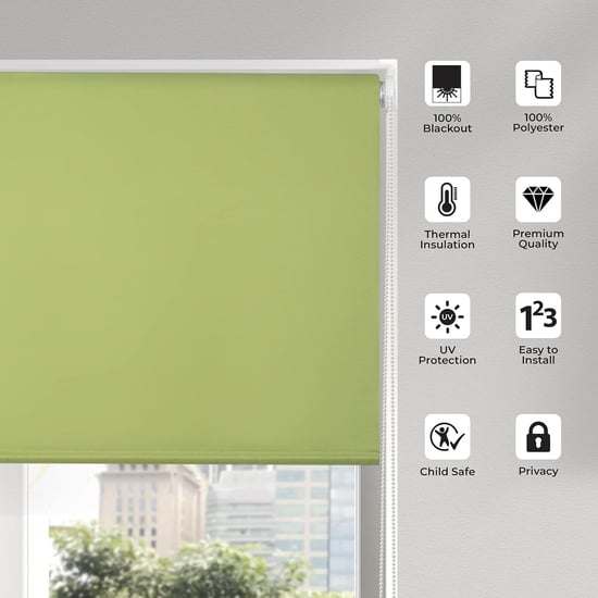 DECO WINDOW Green Blackout Roller Blind - 60x84