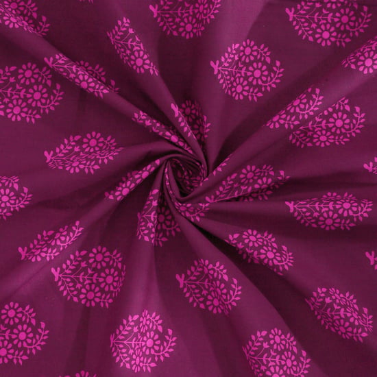 SWAYAM Magenta Mirage Ethnic Buti 200TC Cotton King Bedsheet Set