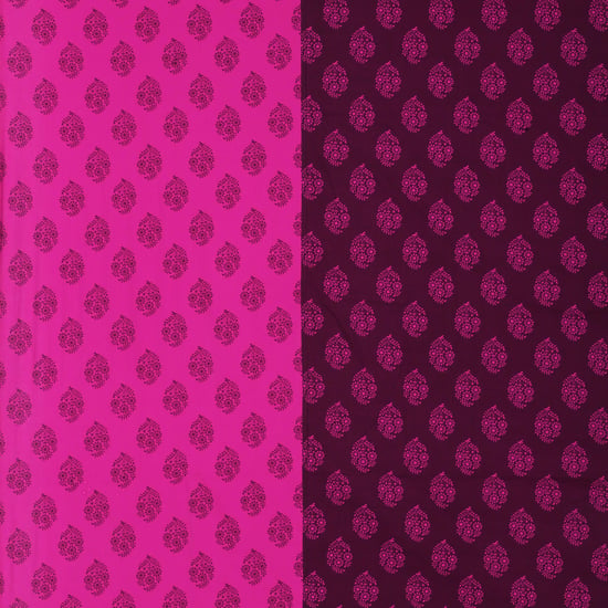 SWAYAM Magenta Mirage Ethnic Buti 200TC Cotton King Bedsheet Set