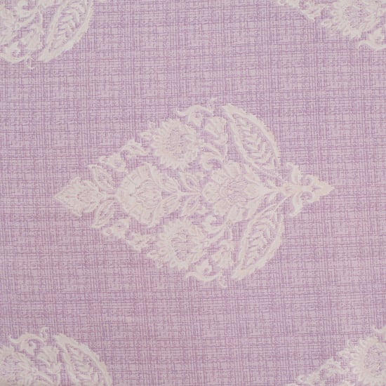 SWAYAM Traditional Floral Etching 210TC Linen King Bedsheet Set