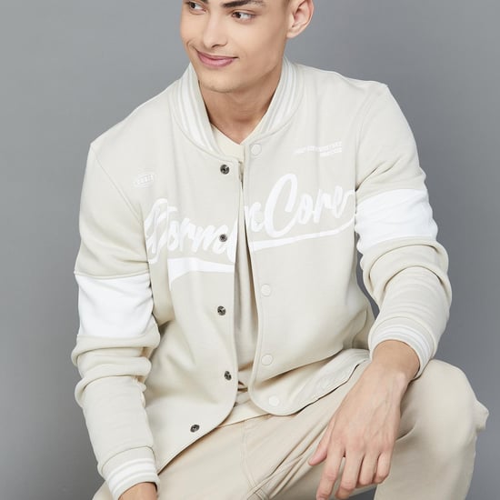 FAME FOREVER Men Printed Varsity Jacket