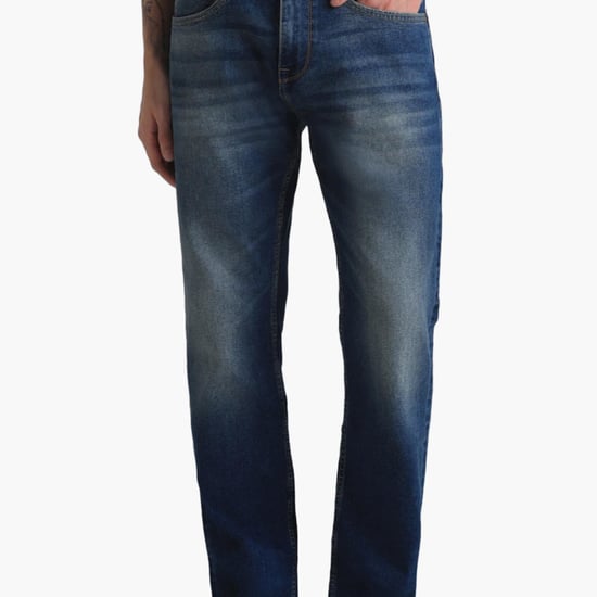JACK & JONES Men Washed Bootcut Jeans