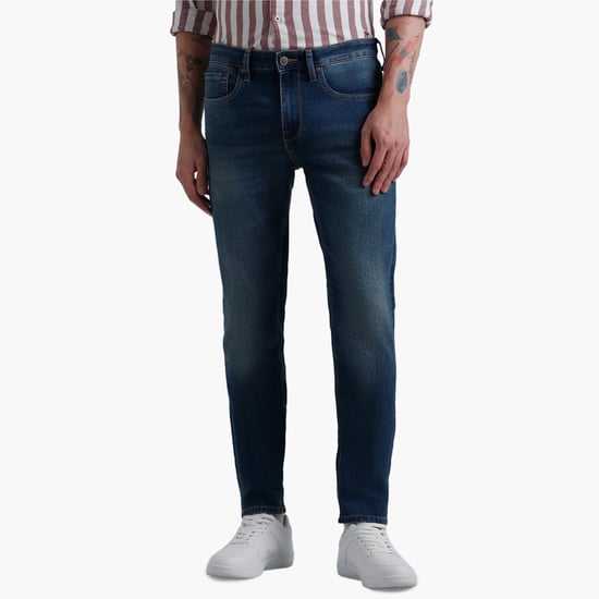 JACK & JONES Men Washed Slim Straight Fit Jeans