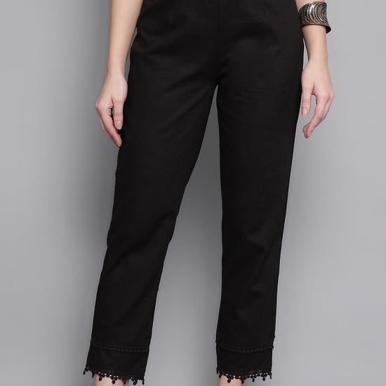BIBA Women Solid Straight Pants