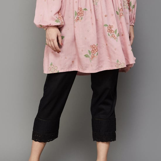 BIBA Women Solid Straight Pant