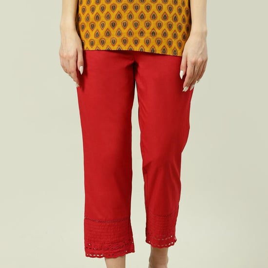 BIBA Women Solid Straight Pant