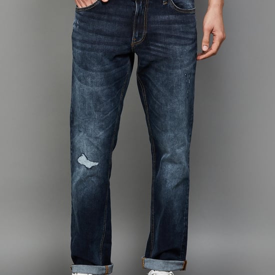 JACK & JONES Men Stonewashed Regular Straight Jeans