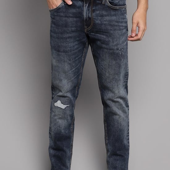 JACK & JONES Men Washed Slim Straight Jeans