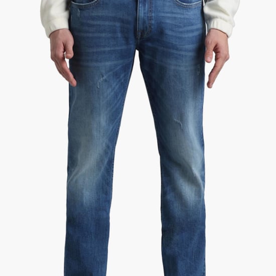 JACK & JONES Men Washed Slim Straight Jeans
