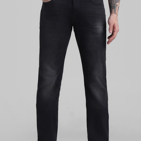 JACK & JONES Men Dark-Washed Regular Straight Jeans
