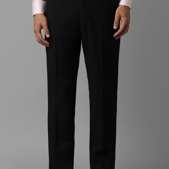 LOUIS PHILIPPE Men Solid Slim Straight Formal Trousers