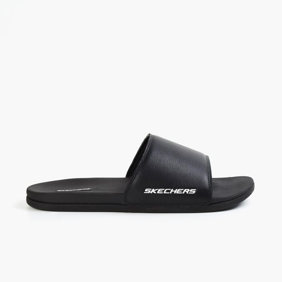 SKECHERS Men Solid Sliders Black