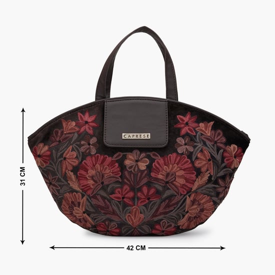 CAPRESE Women Embroidered Laptop Bag Brown