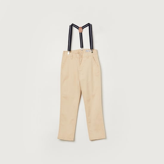 FAME FOREVER Boys Solid Trousers with Suspenders