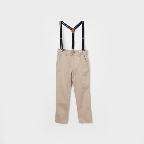 FAME FOREVER Boys Solid Trousers with Suspenders