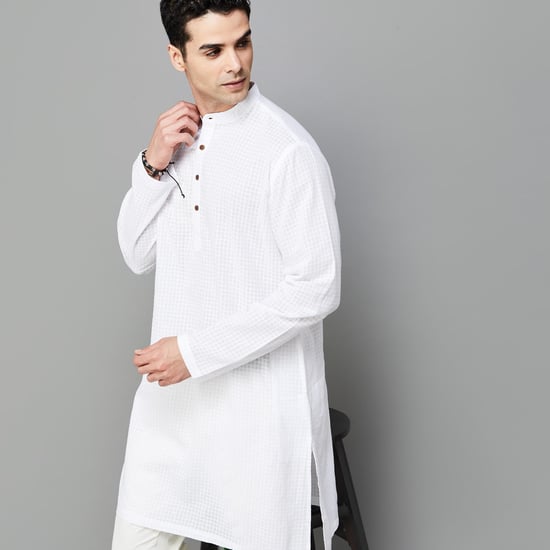 MELANGE Men Checked Regular Fit Kurta