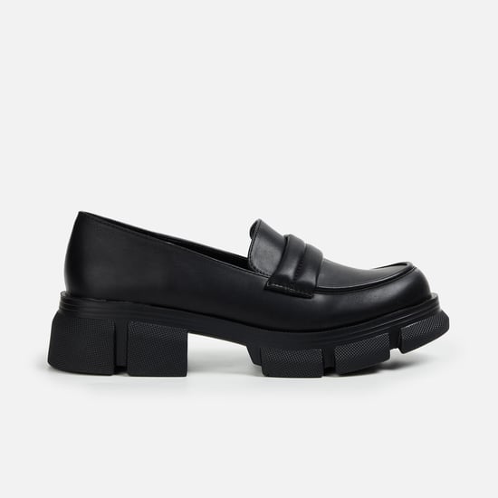 GINGER Women Solid Chunky Loafers