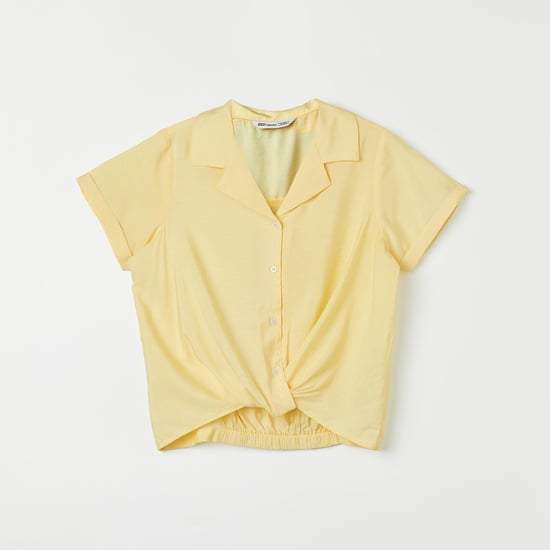 FAME FOREVER Girls Solid Crop Shirt